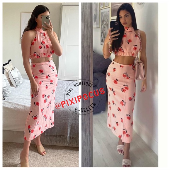 Zara Skirts Zara 2 Piece Linen Skirt Set Pink Poshmark